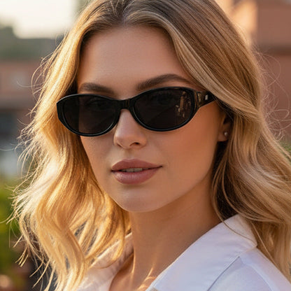 Oval Cat Eye Sunglasses Classic Retro Outdoor Fashion Shades