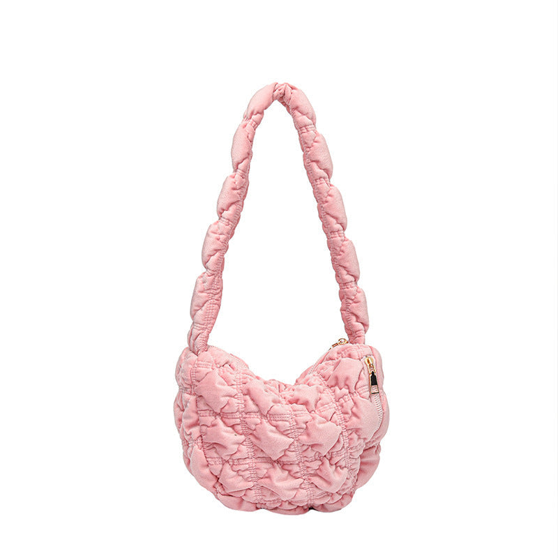 Trendy Velvet Cloud Bag Small Shoulder Bag