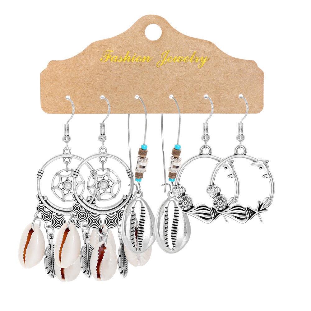Bohemian Tassel Earrings Set Vintage Style Fashion Jewelry