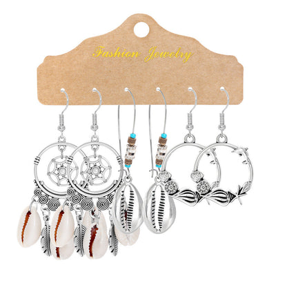 Bohemian Tassel Earrings Set Vintage Style Fashion Jewelry