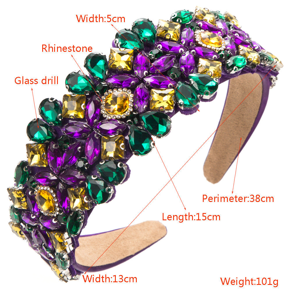 Fashionable Baroque Crystal Headband Luxury Party Hair Accessory