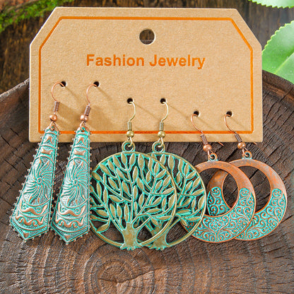 Bohemian Vintage Leaf Earrings Set Stylish Accessories