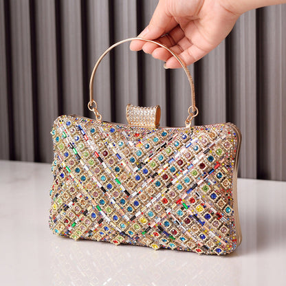Colorful Rhinestone Evening Bag Fashionable Clutch for Parties