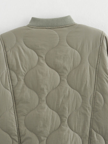 Casual Quilted Button Down Padded Coat