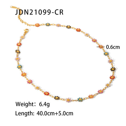 White/Colourful Daisy Chain Necklace