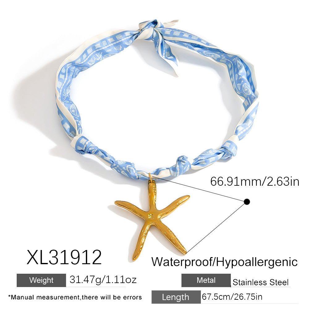 Ocean Series Pendant Scarf Necklace Stylish Casual