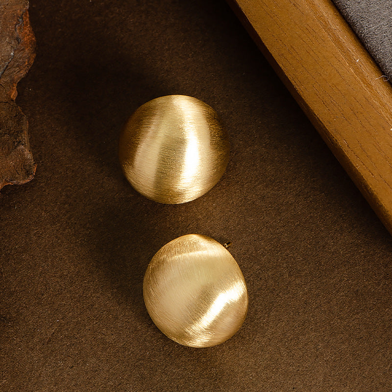 Geometric Minimalist Matte Metal Earrings For Casual Style