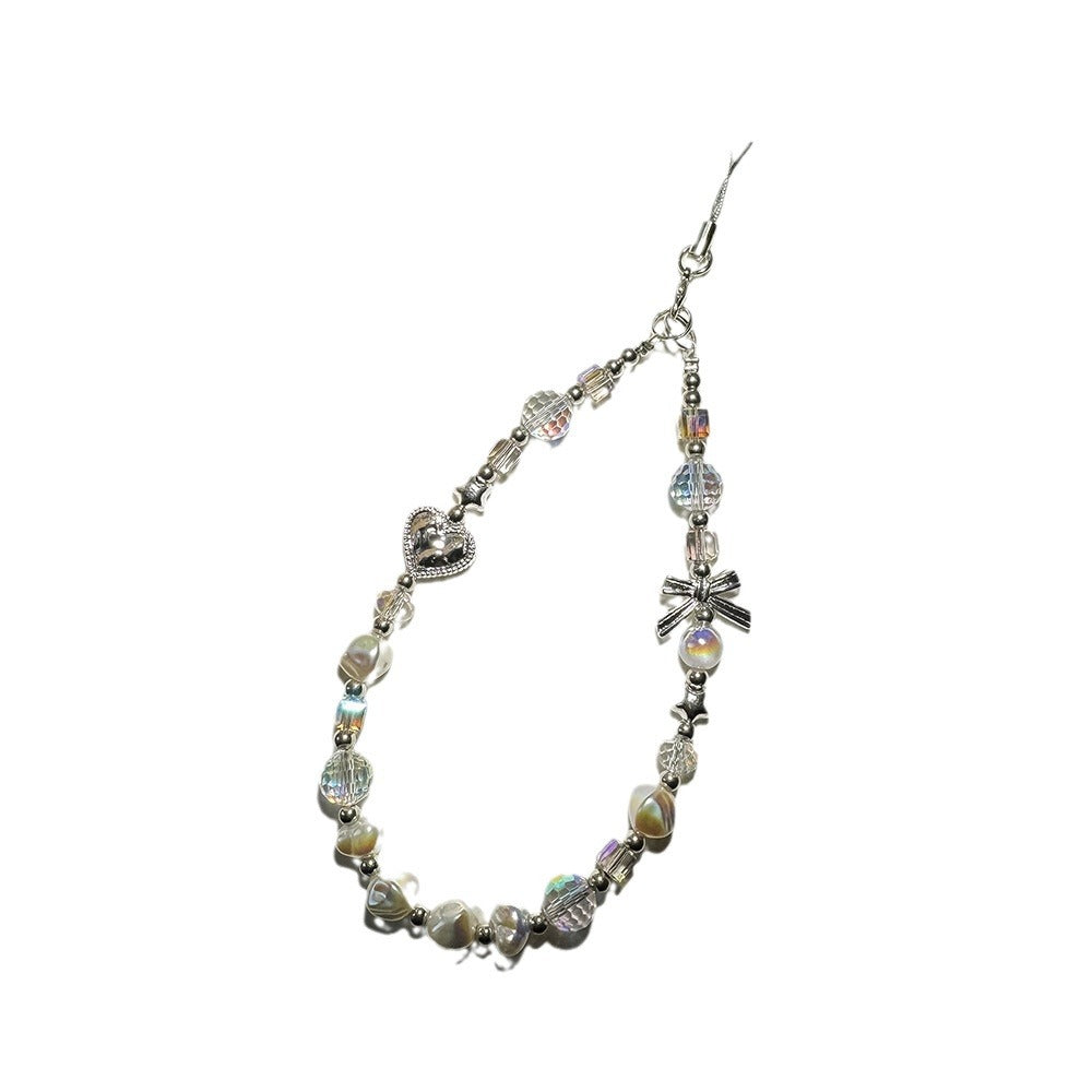 Simple Crystal Beaded Keychain Bag Charm