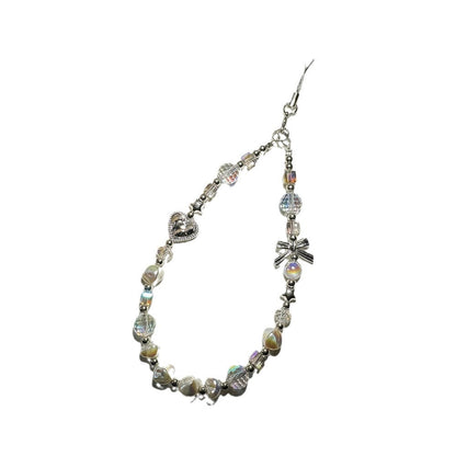 Simple Crystal Beaded Keychain Bag Charm