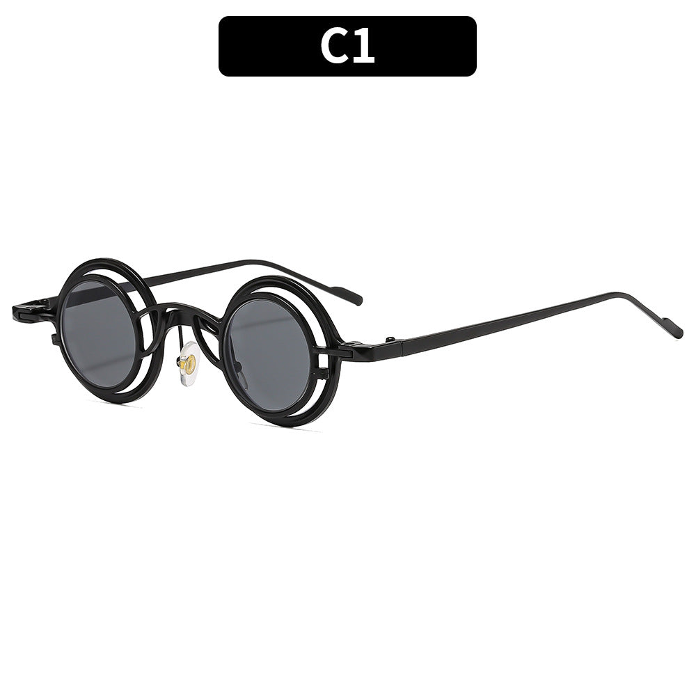 Retro Round Metal Sunglasses Fashionable UV400 Protection