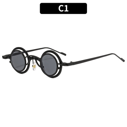 Retro Round Metal Sunglasses Fashionable UV400 Protection