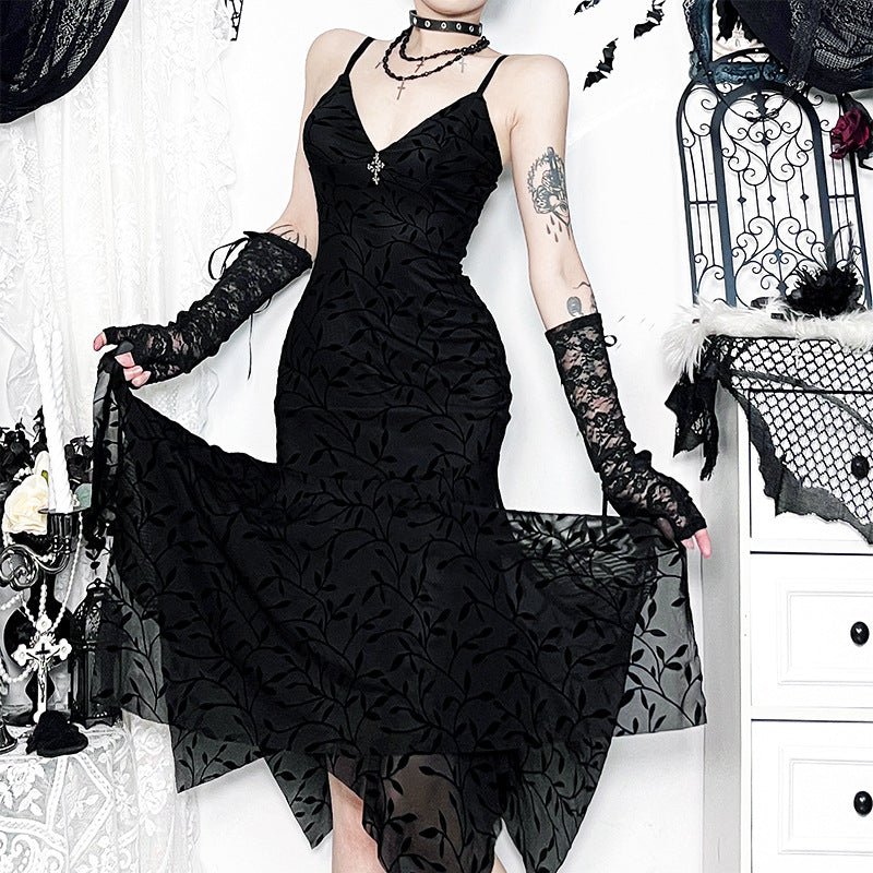 Black Velvet Bodycon Cami Dress Sexy Urban Style
