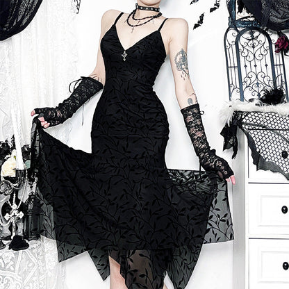 Black Velvet Bodycon Cami Dress Sexy Urban Style