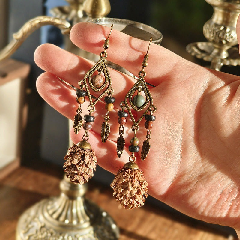 Handcrafted Vintage Geometric Feather Earrings Bohemian Style