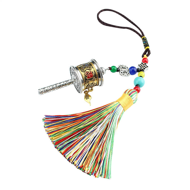 Tibetan Six-Character Motto, Prayer Cylinder, Car Pendant, Wheel Turning, Charm, Car Interior Mirror, Men'S And Women'S Hanging Ornaments