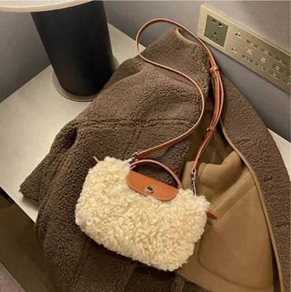 Soft Plush Lamb Wool Handbag Shoulder Bag