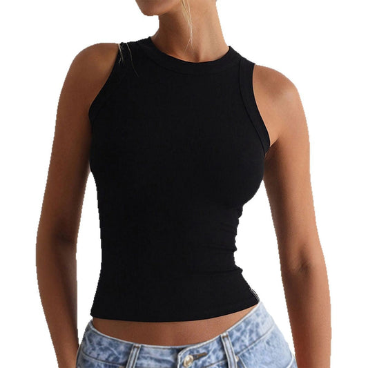 Casual Y2K Ribbed Tank Top â€?Sexy Fitted Basic Tee