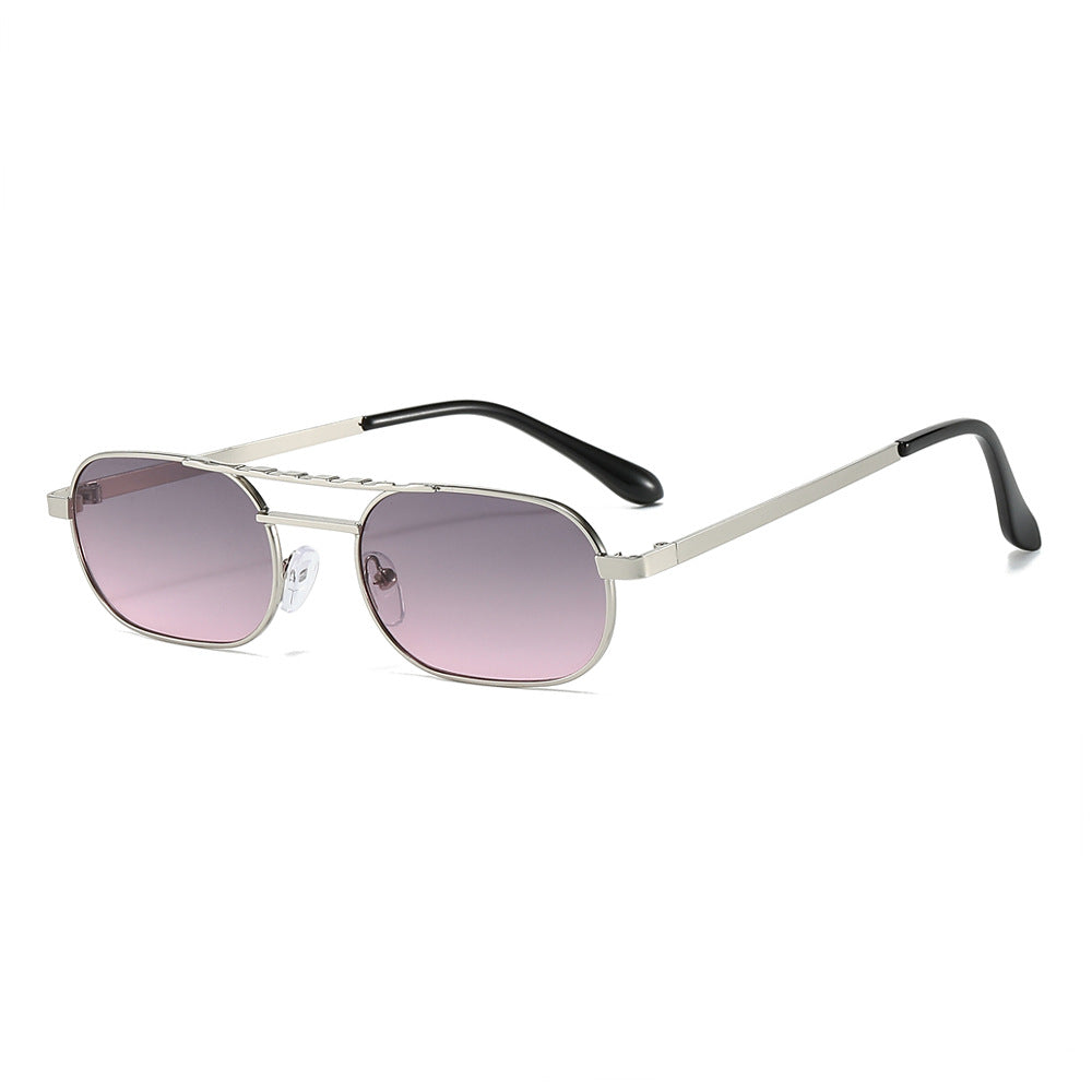 Trendy Rectangle Narrow Frame Sunglasses for Men and Women