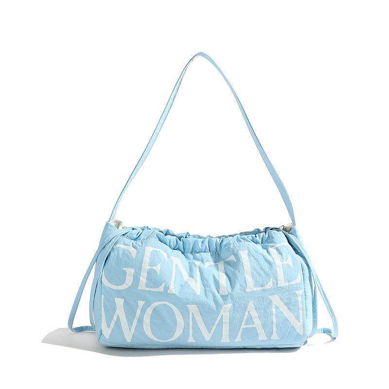 Drawstring Solid Puffer Underarm Shoulder Bag