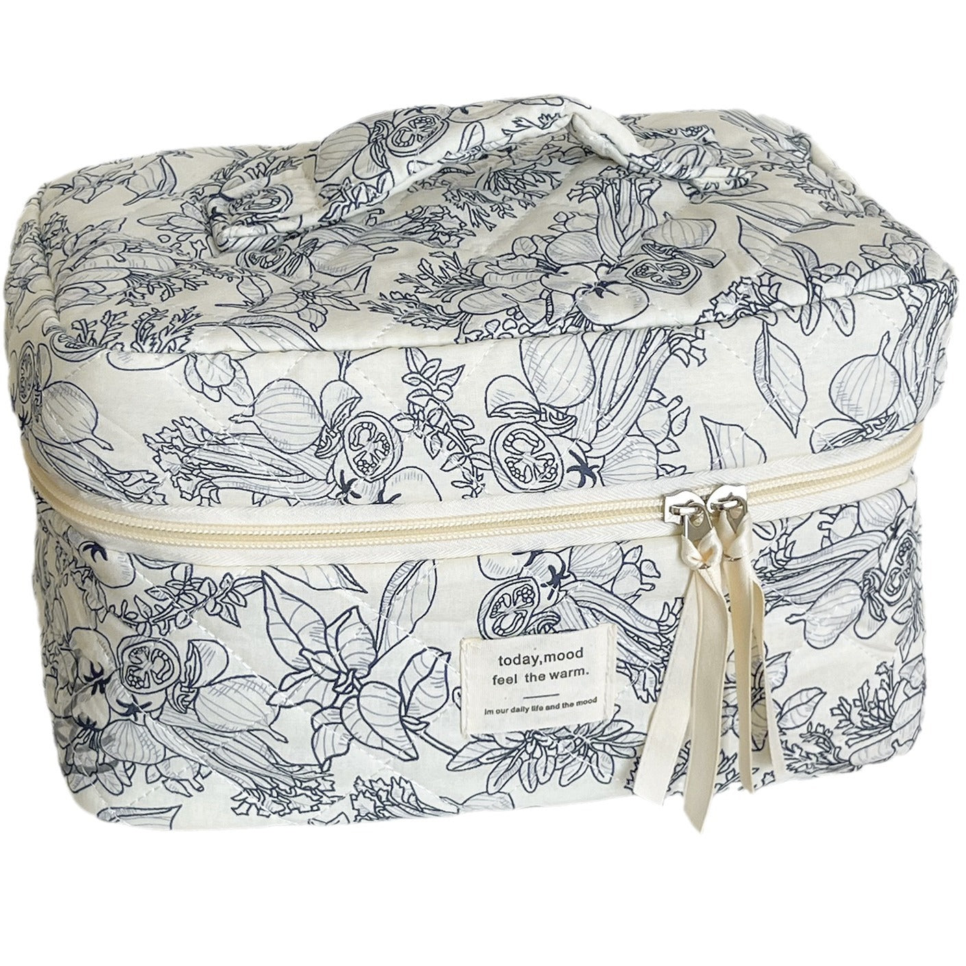 Jungle Series Makeup Bag Stylish Dot Print Cotton Travel Toiletry Organizer