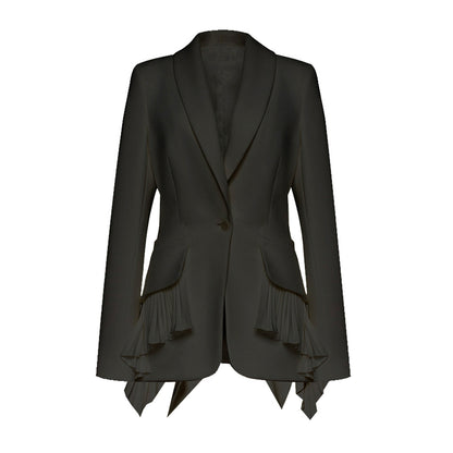 Chic Design Blazer For Women With Pleated Detailing