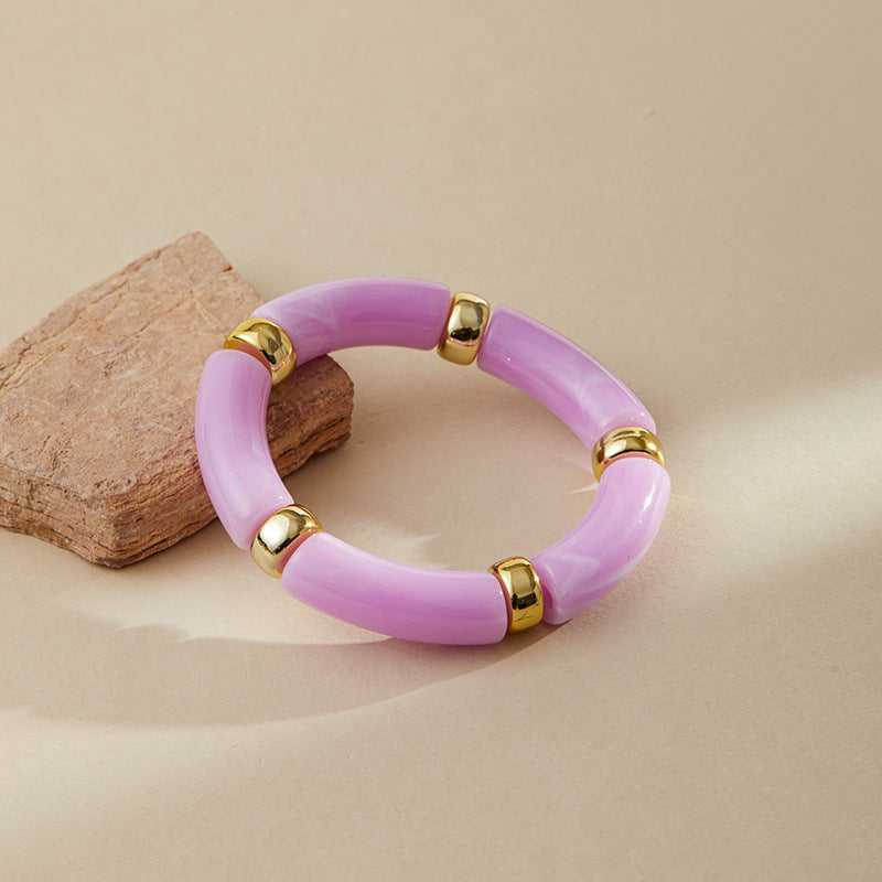Color Block Irregular Acrylic Bracetets