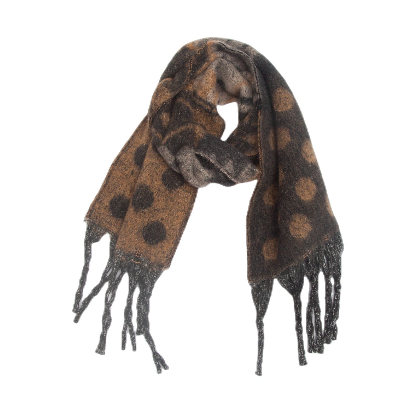 Contrast Color Print Tassel Scarves