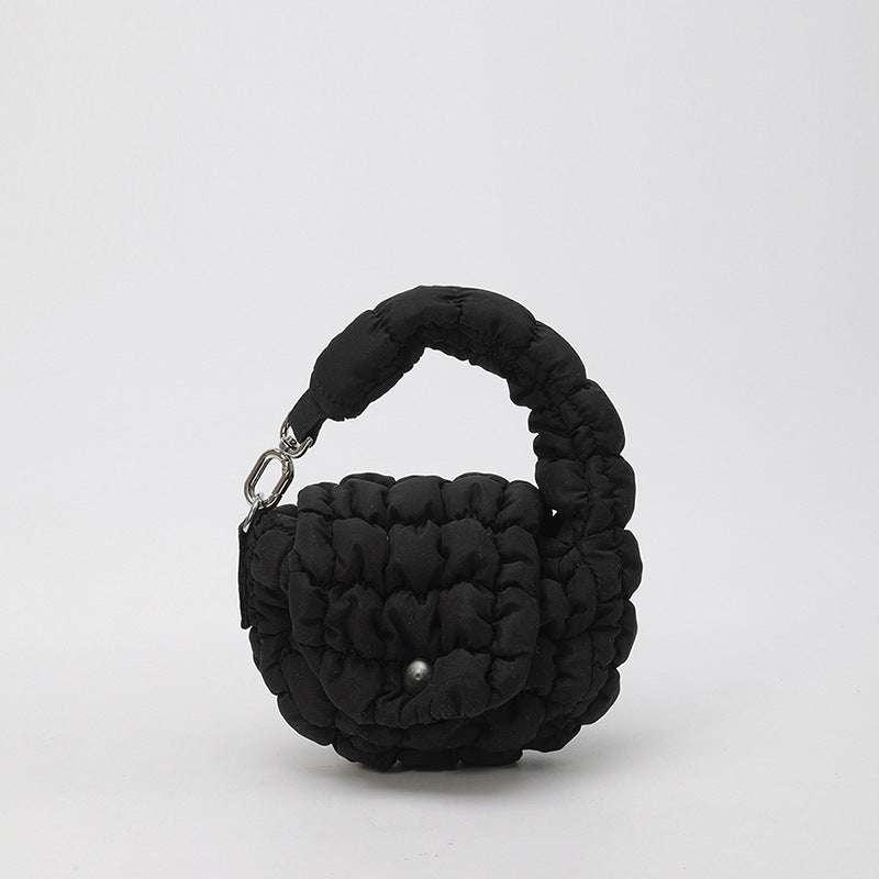 Wrinkled Cloud Mini Pouch Bag Trendy Nylon Handheld Accessory