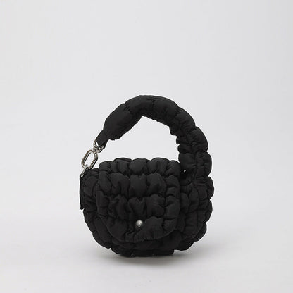Wrinkled Cloud Mini Pouch Bag Trendy Nylon Handheld Accessory