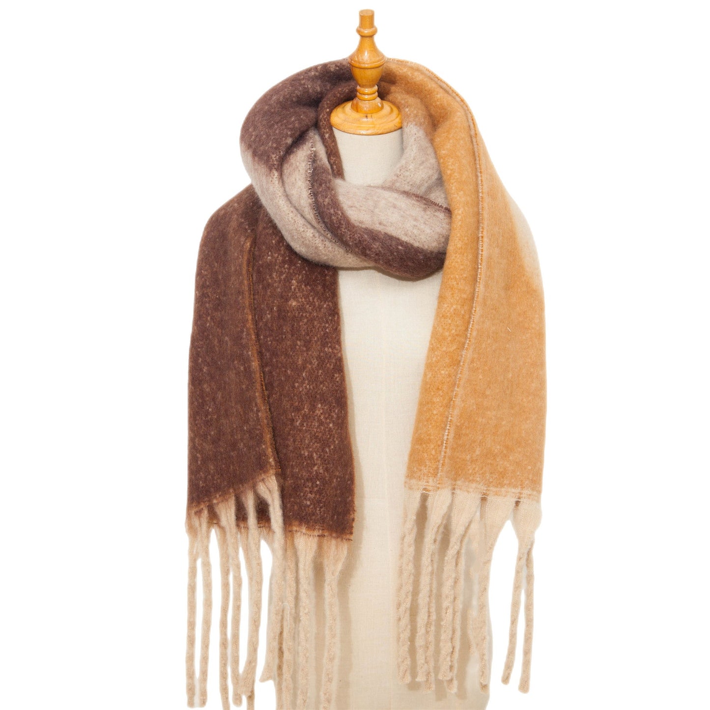 Irregular Print Tassel Vintage Scarf