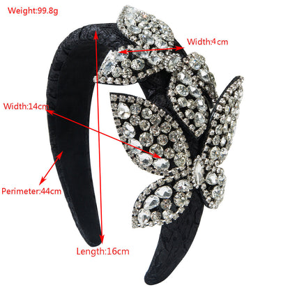Baroque Style Butterfly Headband Alloy Rhinestone Hair Accessory