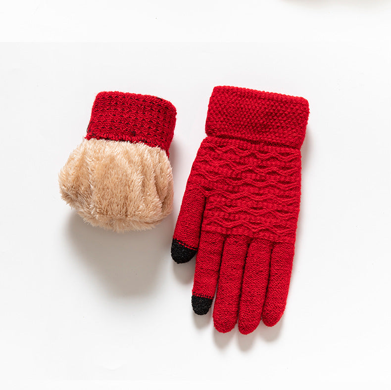 Winter Warm Knitted Touchscreen Gloves for Women