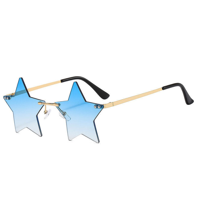 Fashionable Frameworkless Star-Shaped Sunglasses Punk Style