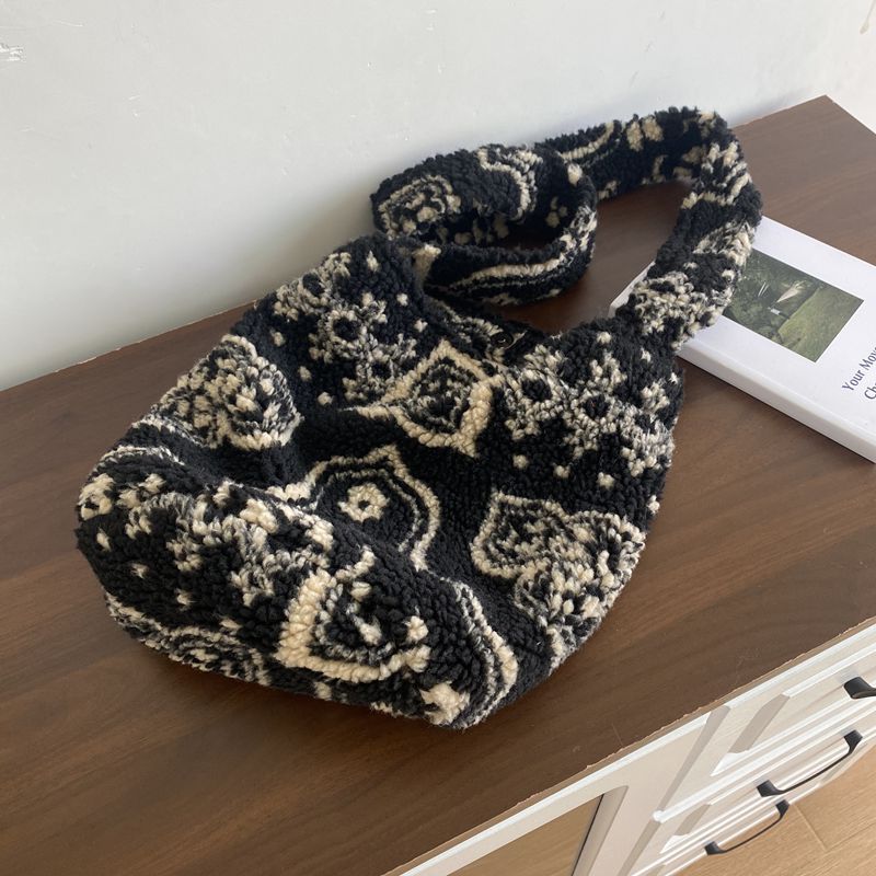 Boho Vintage Plush Crossbody Shoulder Bag