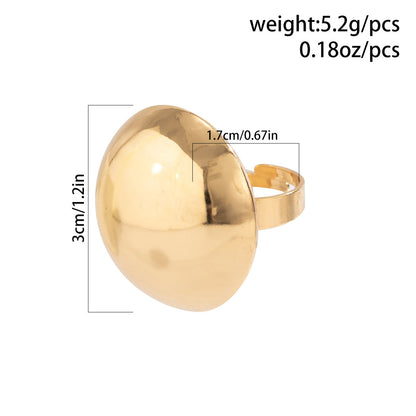 Exaggerated French Wrinkled Metal Ring Floral Design