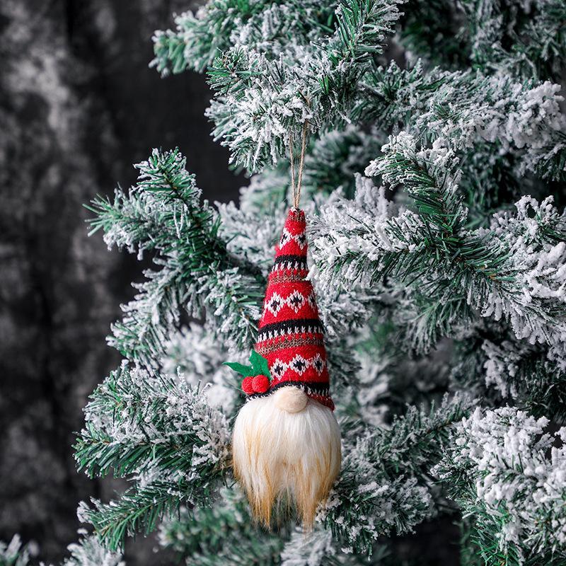 Christmas Ornaments Christmas Tree Pendant Small Hanging Knitted Luminous Faceless Doll Doll Dwarf