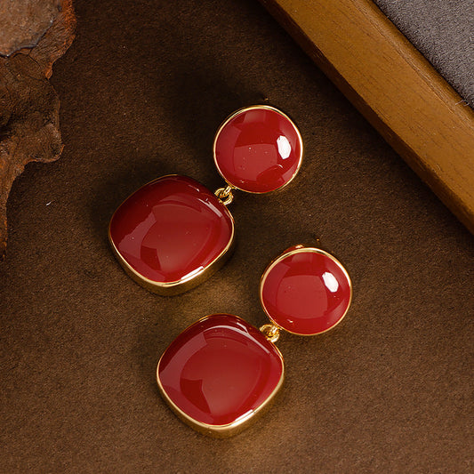 Elegant Vintage Geometric Drop Oil Earrings For Women
