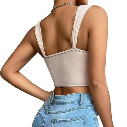 French Floral Lace Trim Cami Top Sexy Slim Fit