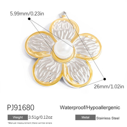 Stainless Steel Ocean-Themed DIY Flower Pendant Jewelry