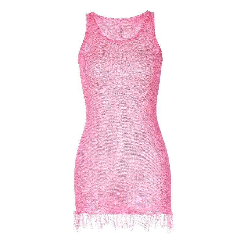 Trendy Sleeveless Bodycon Dress in Solid Colors