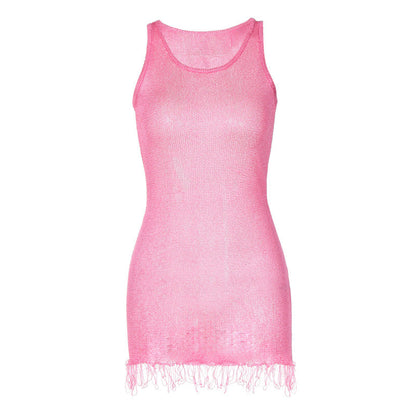 Trendy Sleeveless Bodycon Dress in Solid Colors