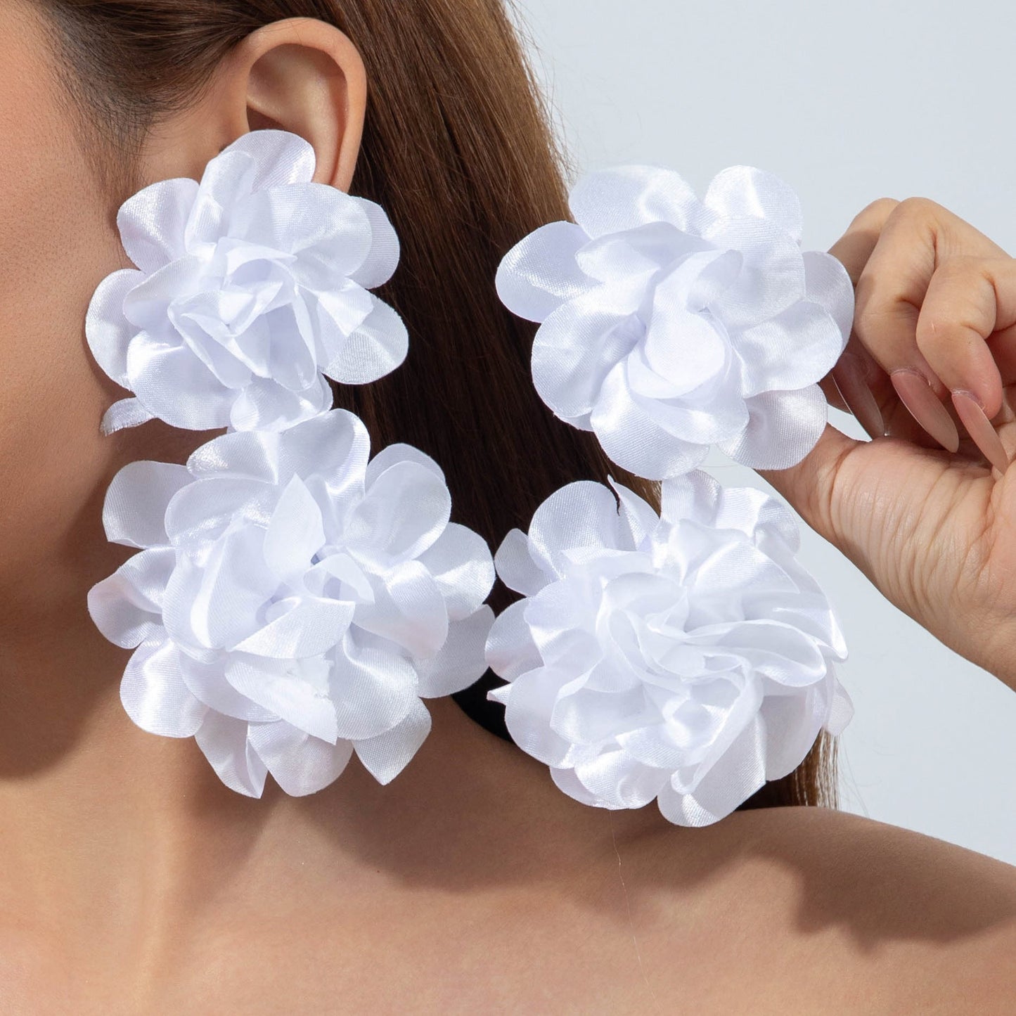 Stylish Irregular Floral Denim Flower Earrings