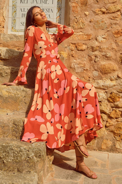 Bohemian Women'S V-Neck Print Sexy Dress