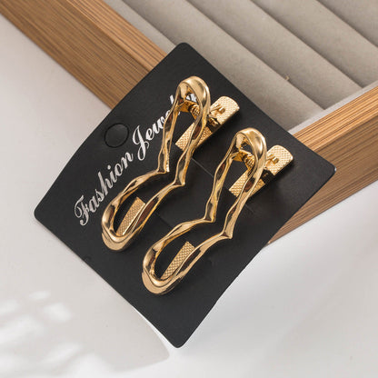 Chic Heart Bow Hair Clips Alloy Set for Women