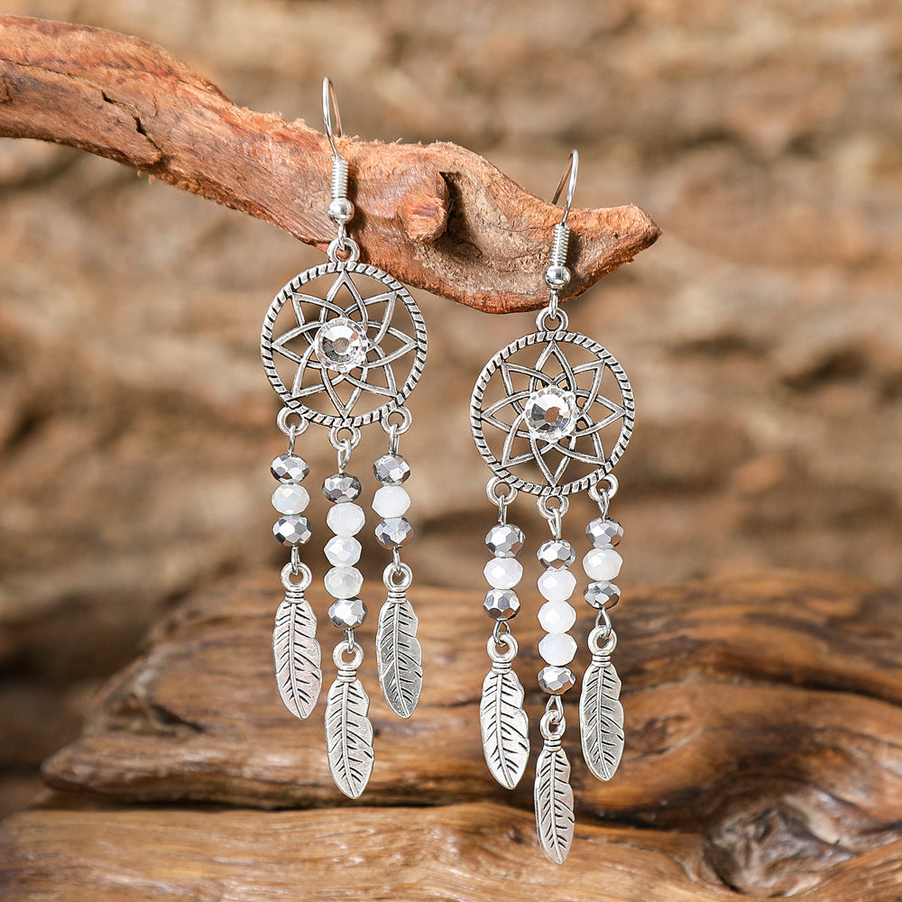 Bohemian Vintage Floral Tassel Earrings for Women