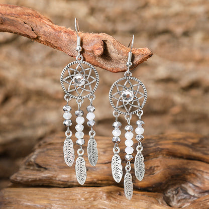 Bohemian Vintage Floral Tassel Earrings for Women