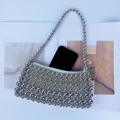 Simple Handmade Beads Braided Handbags