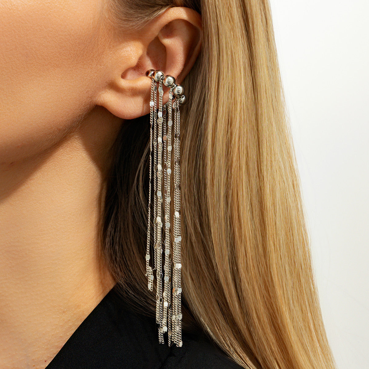 Pearl Drop Tassel Ear Cuffs Trendy Ins Style