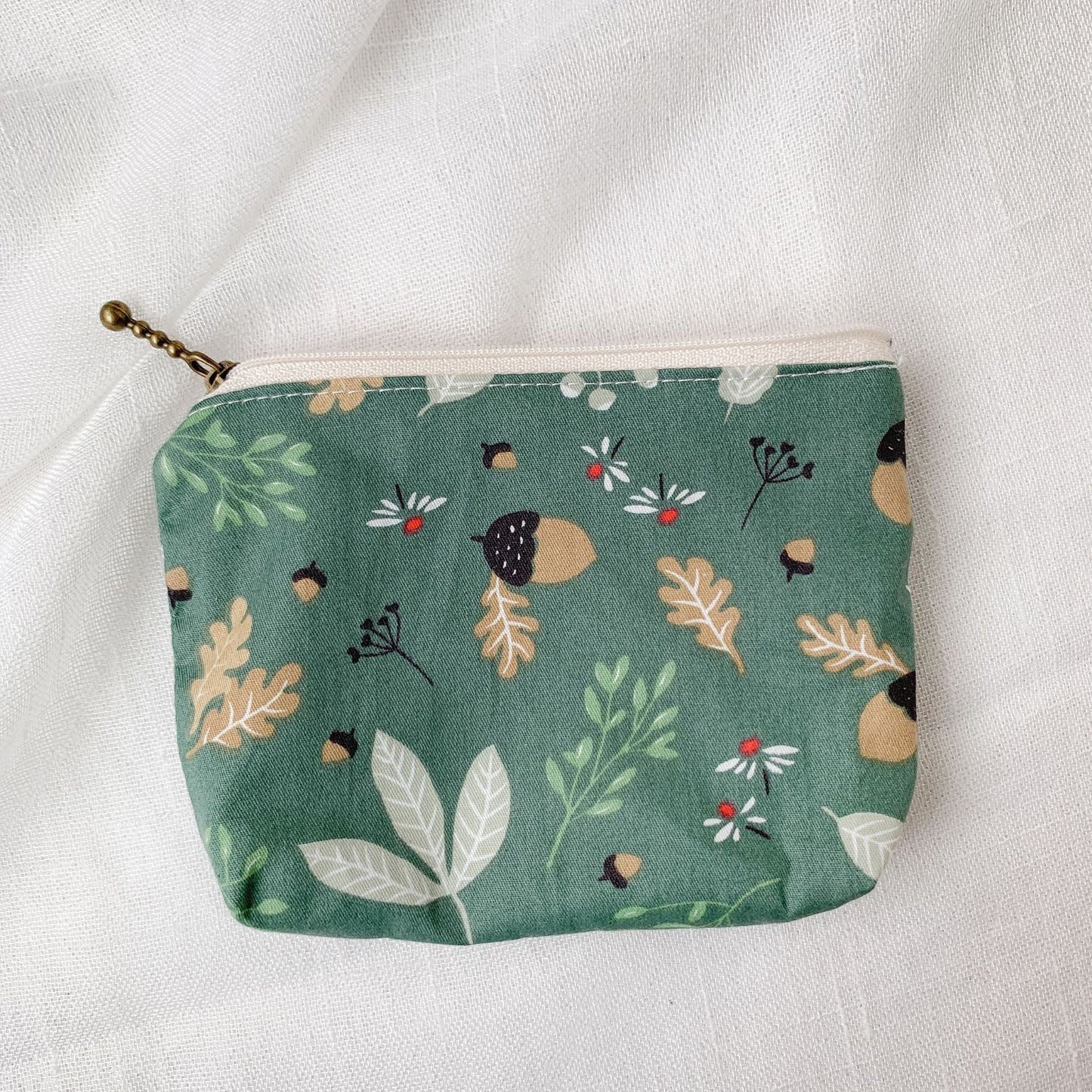Mini Cartoon Zipper Wallet for Women Cute Floral Fabric Purse
