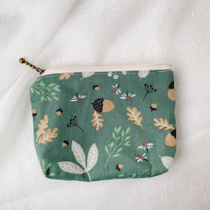 Mini Cartoon Zipper Wallet for Women Cute Floral Fabric Purse